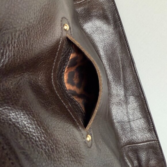 B Makowsky Brown Leather Shoulder Bag - Picture 10 of 16